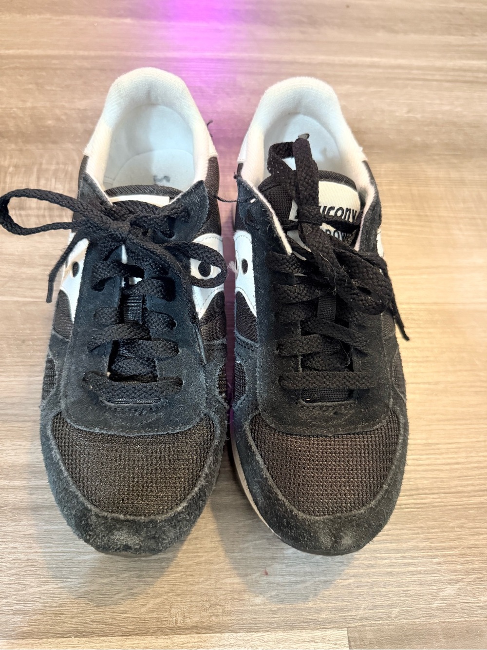 Saucony Black and White Retro Running Sneakers